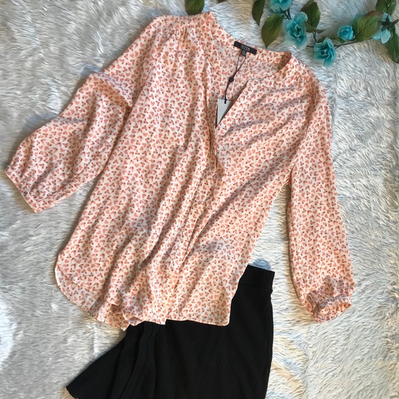 NWT NYDJ Nordstrom Herts Print Blouse - Picture 2 of 12